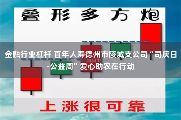 金融行业杠杆 百年人寿德州市陵城支公司“司庆日·公益周”爱心助农在行动